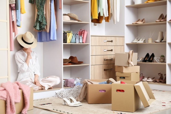 Woman Reorganising and Decluttering